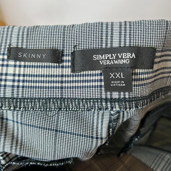 Simple Vera Wang Women Black White Checkered Stretch Pants XXL 2XLARGE PLUS SIZE - Picture 7 of 9